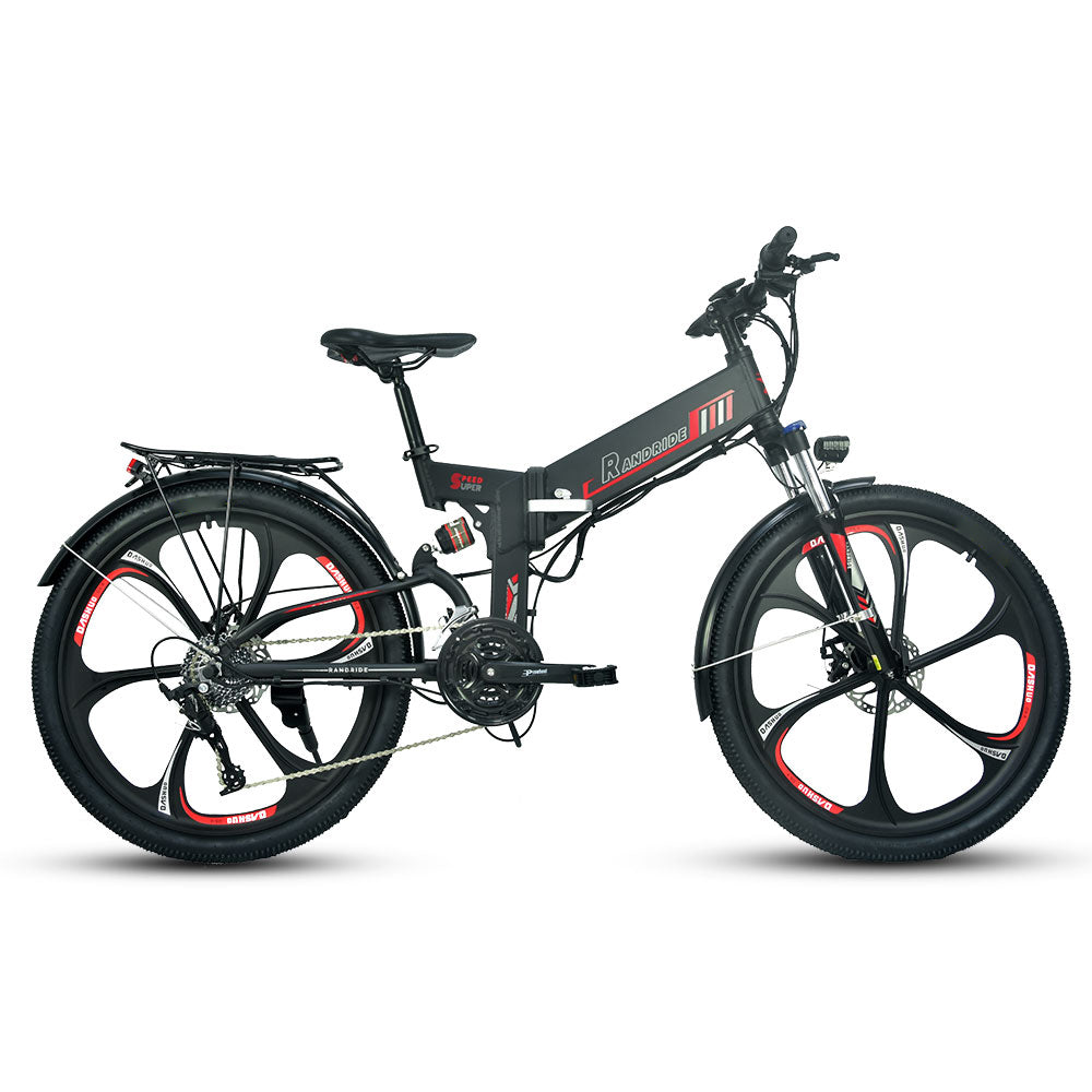 folding electric bicycle india RANDRIDE 750W Electric Commuter Bike 17AH Folding E Bike Cool Foldable Electric Bike for Adults Lightweight Ebike with 27 Speed, Hydraulic Brake