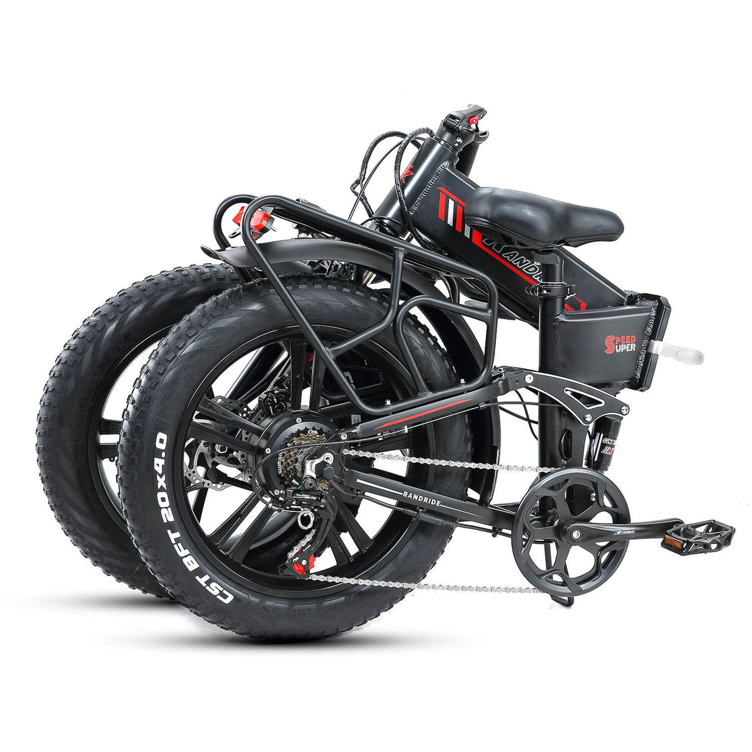 RANDRIDE Foldable Electric Bike 1000W Fat Tire Folding Ebike
