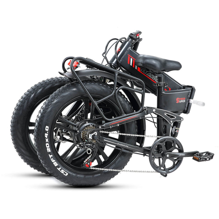 breitreifen-elektrofahrrad mit 1000w 48v/17.5ah herausnehmbarer batterie 35kmh RANDRIDE Foldable Electric Bike 1000W 17AH Fat Tire Folding Ebike
