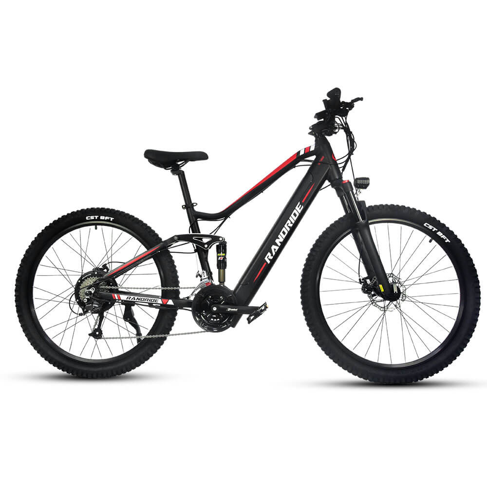 RANDRIDE Explorer - Mountain Ebike دراجة كهربائية تعليق كامل 1000w دراجة كهربائية 17AH بطارية SHIMANO 27 سرعة دراجات كهربائية للبالغين